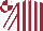 Silk - Maroon and white stripes, white sleeves, maroon seams, maroon and white quartered cap