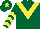 Silk - Dark green, yellow chevron, chevrons on sleeves, dark green cap, yellow star