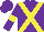 Silk - Purple, yellow cross sashes, yellow armlets on purple sleeves