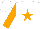 Silk - White, orange star, orange sleeves, white cap