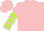 Silk - Pink, lime chevrons on sleeves, lime star on pink cap