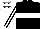 Silk - Black, white hoop, striped sleeves, white cap, black stars