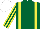 Silk - Dark green, yellow braces, striped sleeves, white cap