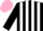 Silk - Black and White stripes, Pink cap