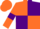 Silk - Orange and Purple (quartered), Orange sleeves, Purple armlets