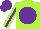 Silk - Lime, purple disc, purple stripe on sleeves, purple cap
