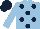 Silk - Light blue, dark blue spots, light blue sleeves,dark blue cap
