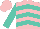 Silk - Pink, turquoise chevrons, turquoise sleeves, pink cap