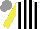 Silk - White, black stripes, yellow sleeves, grey cap