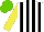 Silk - White, black stripes, yellow sleeves, light green cap