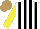 Silk - White, black stripes, yellow sleeves, light brown cap