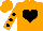 Silk - Orange, black heart, black spots on sleeves