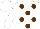 Silk - White, brown circles, white cap