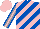 Silk - Royal blue, pink diagonal stripes and striped sleeves, pink and royal blue seams cap