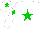 Silk - White, green star, green diamond on sleeve, white cap, green star