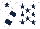 Silk - White, dark blue stars, hooped sleeves and star on cap