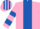 Silk - Pink, Royal Blue stripe, hooped sleeves, striped cap