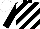 Silk - Black and white diagonal stripes, black collar and sleeves, white cap