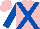 Silk - Pink, royal blue cross belts and sleeves