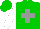 Silk - Green, grey cross, white sleeves, green cap