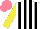 Silk - White, black stripes, yellow sleeves, salmon cap