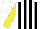 Silk - White, black stripes, yellow sleeves, white cap