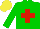 Silk - Green, red cross, yellow cap