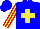 Silk - Blue, yellow cross, yellow and red striped sleeves