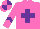 Silk - Rose, purple cross, rose arms, purple chevron, rose cap, purple quartered