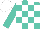 Silk - Turquoise, white blocks, white cap