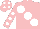 Silk - Pink, large white spots, white spots on sleeves, pink cap, white spots