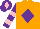 Silk - Orange, purple diamond, purple & pink hooped sleeves, purple cap, pink diamond