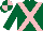Silk - Dark green, pink cross belts, quartered cap