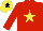 Silk - Red body, yellow star, red arms, yellow cap, black star