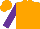 Silk - Orange, purple horse, purple sleeves