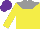Silk - Yellow, grey yoke,yellow sleeves, purple cap