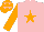 Silk - Pink, orange star and sleeves, orange cap, pink stars
