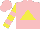 Silk - Pink, yellow triangle, pink hoops on yellow sleeves