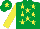 Silk - Emerald green, yellow stars, sleeves and star on cap