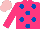 Silk - Hot pink, royal blue dots, pink cap