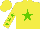Silk - Yellow, light green star, light green stars on sleeves, light green star on yellow cap