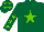 Silk - Dark green, light green star, light green stars on sleeves and cap