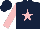 Silk - Dark blue, pink star and sleeves