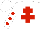 Silk - White, red cross of lorraine, red spots on sleeves, white cap