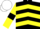 Silk - Black and Yellow chevrons, Yellow sleeves, Black armlets, White cap