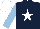 Silk - Dark blue, white star, light blue sleeves, white cap