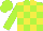 Silk - Lime green, yellow blocks on front, yellow star on back