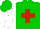 Silk - Big-green body, red  cross, white arms, green cap