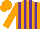 Silk - Orange and purple stripes, orange cap