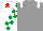 Silk - Grey, white epaulets, white and emerald green check sleeves, white cap, red star